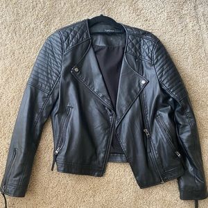 Top Shop Womens Faux Leather Moto Jacket